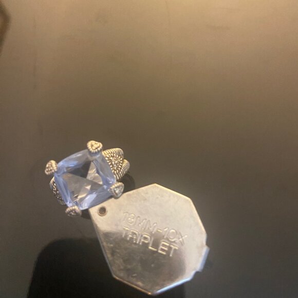 PRE-LOVED JUDITH RIPKA 925 BLUE QUARTZ RING - SIZE 5 - Picture 3 of 4